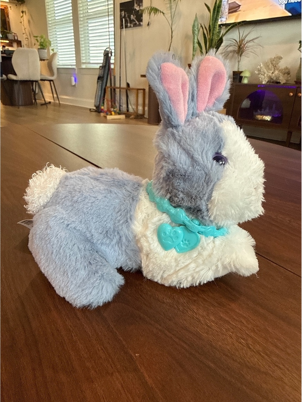 FurReal Friends Plush Bunny Toy with Blue Paw Collar